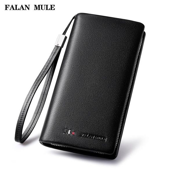 

wallets falan mule brand fashion luxury genuine leather men business long clutch purse cowhide designer wallet card holder, Red;black