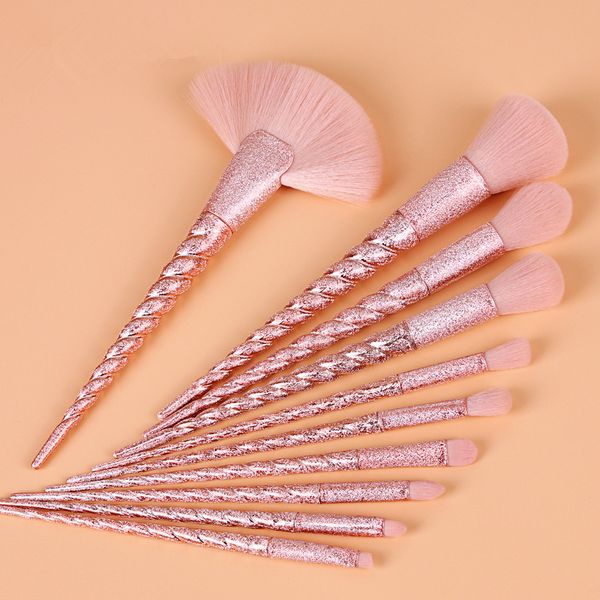 

new glitter frosted unicorn makeup brushes set powder foundation blusher eyeshadow blending eyebrow brush for face eyes make up