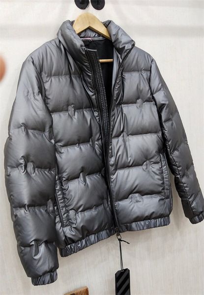 

2020 winter down jacket short stand collar men's coat, Black