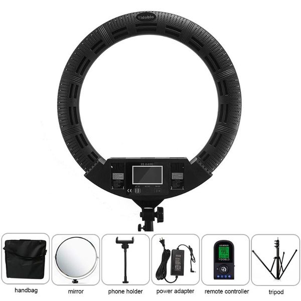 

22inch ring lights lamps with tripod yidoblo fe-640ii 100w cold light warm pography lighting 3200k 5500k po studio flash heads