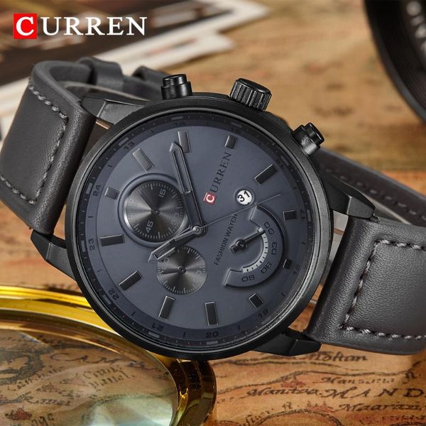 

wristwatches curren 8217 men's sport quartz watch mens watches waterproof military wrist men clock male, Slivery;brown