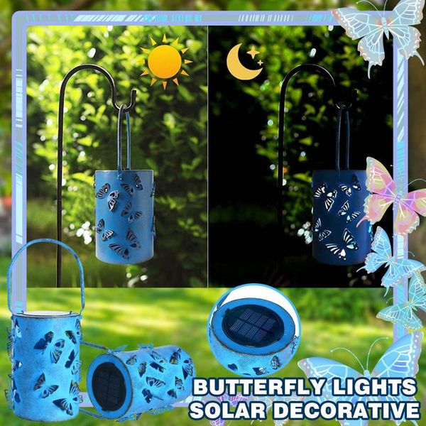 

lawn lamps solar powered led butterfly string light waterproof lantern outdoor garden villa terrace landscape fiber optic lamp