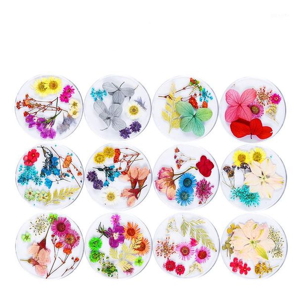 

style mix dried flowers nail art decorations natural dry flower decoration1, Silver;gold
