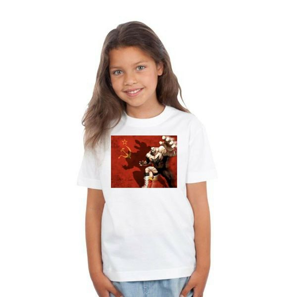 

t-shirt zangief xbox video game playstation, White;black