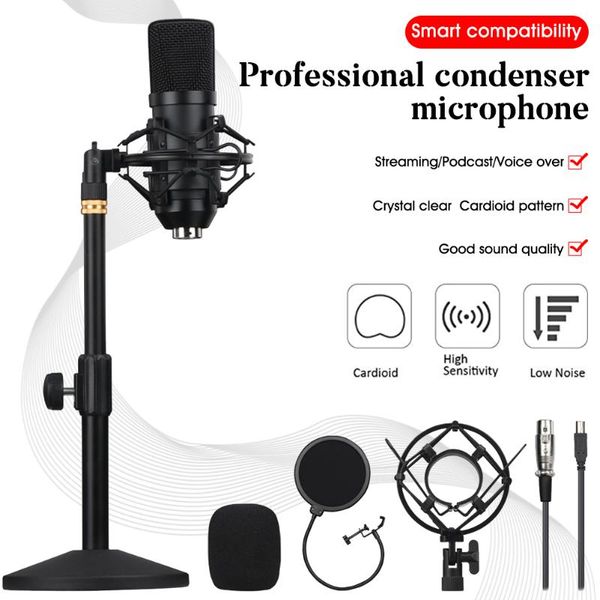 

microphone condenser computer with stand mount filter for computers/lap gaming streaming podcast microphones