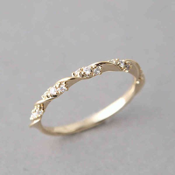 

huitan chic twist finger ring for girls 3 metal colors good quality exquisite wedding proposal rings gift women's trendy jewelry, Silver
