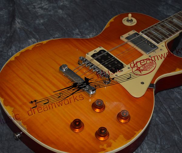 

custom shop heavy aged flame maple electric guitar