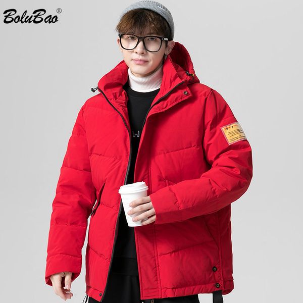 

bolubao winter men trend down jacket men warm thick white duck down coats fashion casual hooded down jackets male 210518, Black