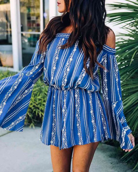 

women's blouses & shirts spring women striped off shoulder spring and summer with waist lotus sleeves shirts skirt 20032 ly1o, White