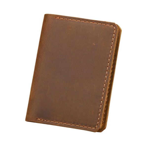 

card holders vintage minimalist cow leather wallet and driving license holder id bank cards porte carte cardholder, Brown;gray