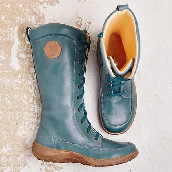 

boots women autumn vintage zipper lace up ankle ladies retro leather shoes woman high women's female fashion footwear, Black