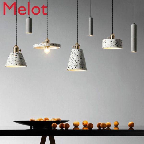 

candle holders cement pendant lamp industrial style dining-room creative ink stone bar modern minimalist bedroom bedside chandelier