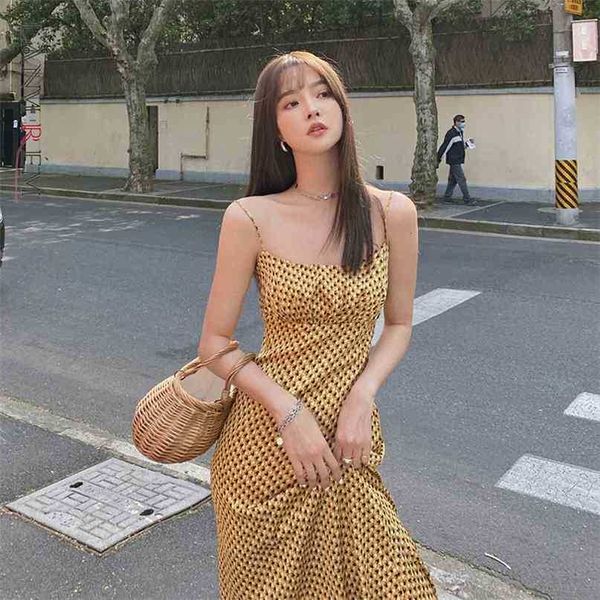 

women printing spaghetti mid-long dress arrivals slash neck sleeveless loose fit fashion summer 2e1629 210526, Black;gray