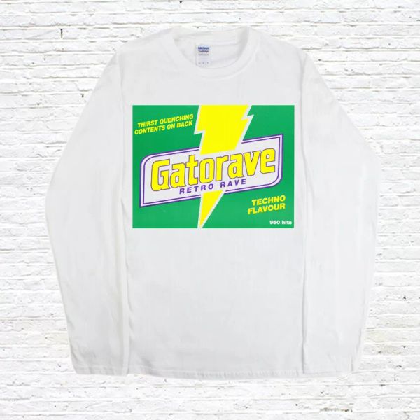 

gatorave t-shirt ( 90s / acid house / tripsies), White;black
