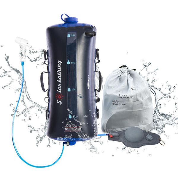 

hydration packs collapsible water container bag 12l/20l portable camping shower with air pump for outdoor hiking traveling