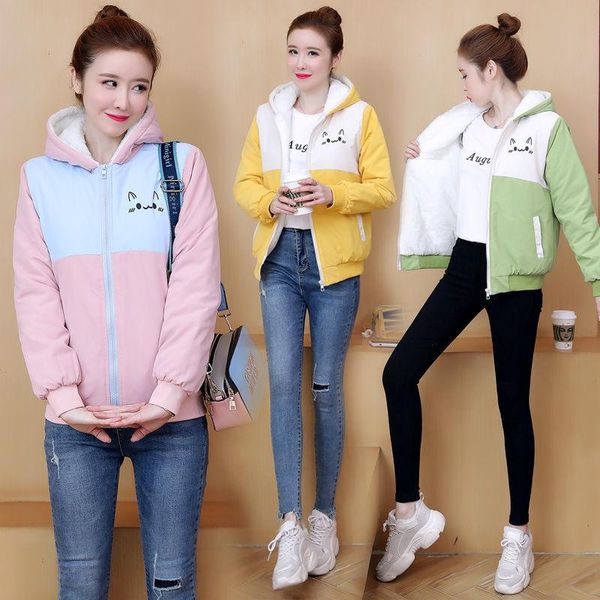 

women's jackets autumn / winter girls' hooded jacket baseball, Black;brown