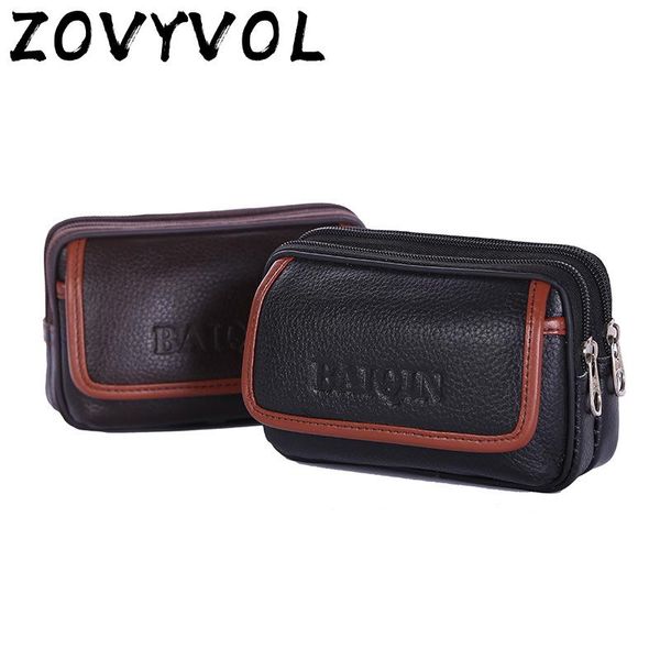 

wear belt pocket vintage men waist bag cow leather phone coin card heuptas heren wear-resistant multi-function purse bags