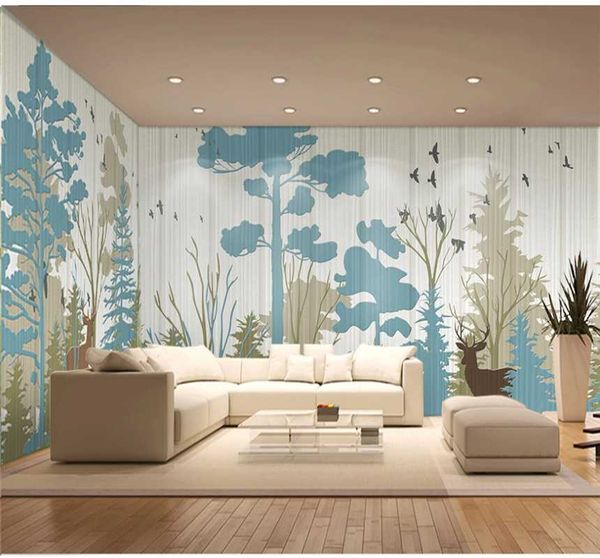 

wallpapers xuesu abstract hand-painted european-style nostalgic tv background wall mural bedroom wallpaper 8d waterproof covering
