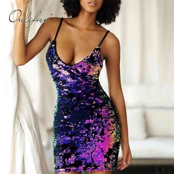 

summer women party dress spaghetti strap club wear bodycon sequin pencil 210513, Black;gray