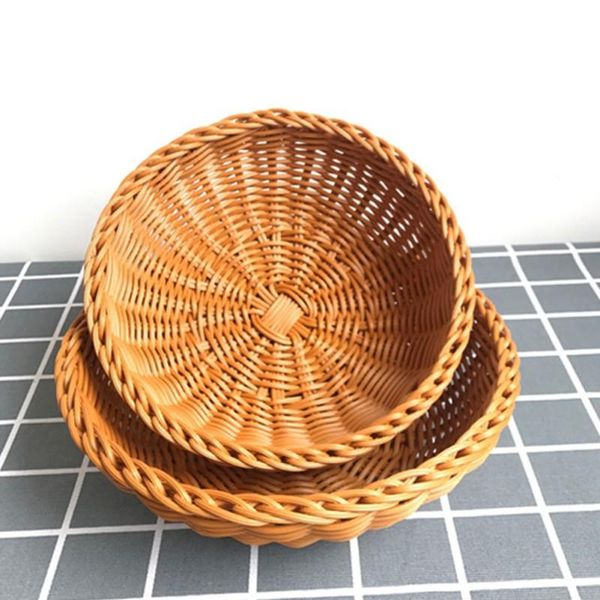 

storage baskets plastic fruit simulation rattan basket tray bread food display box key holder home kitchen decoration