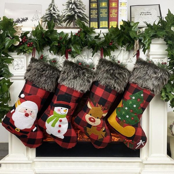 

christmas decorations 1pcs cartoon candy bag stocking xmas party tree hanging year socks ornament