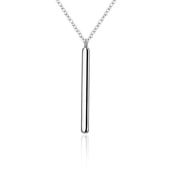 

chains 925 silver fashion simple straight square column pendant necklace clavicle chain 2021 trendy fine jewelry