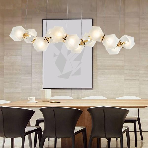 

postmodern creative polygonal glass chandelier covers fixtures ball for home decorative large lustre moderno lighting chandeliers