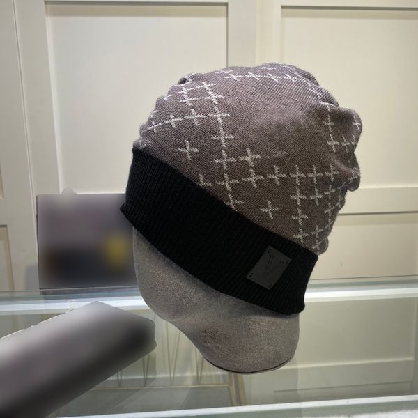 

womens designer beanie cashmere knitted beanies for men fashion casual plaid striped luxury cap brimless hat winter caps sapeee, Blue;gray