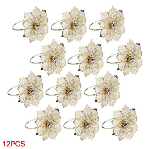 

napkin rings wedding decor metal west dinner crystal flower table party holder serviette el banquet towel home mesh