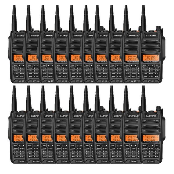 

walkie talkie 20pcs wholesale uv9r takie baofeng ip67 waterproof 128ch dual band ham raido