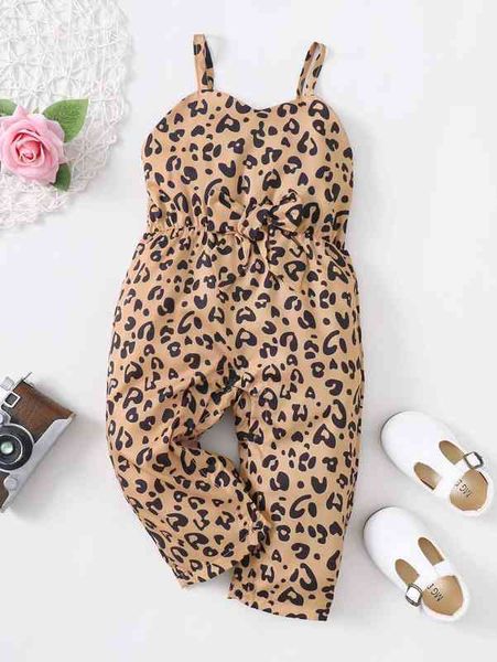 

baby leopard print bow front cami jumpsuit she, Blue