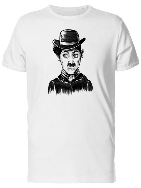 

charlie chaplin portrait sketch men's tee -image by shutterstock, White;black