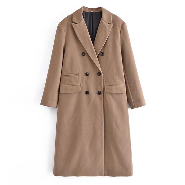 

women's jackets xilom 2021 women autumn office lady soild long sleeve park coat female vintage streetwear double breasted casual slim t, Black;brown