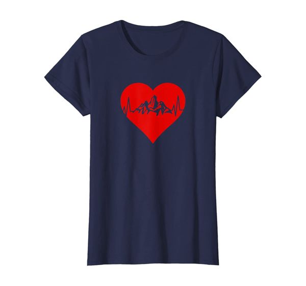 

Womens Heartbeat Mountain Range Nature Lover Heart T-Shirt, Mainly pictures