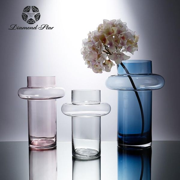 

vases good modern colored handblown blue and brown tall flower for homes