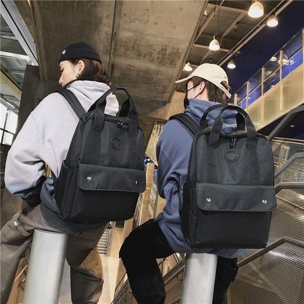 

backpack couple solid color high capacity travel waterproof nylon schoolbag for teenages girls shoulder bag mochilas mujer