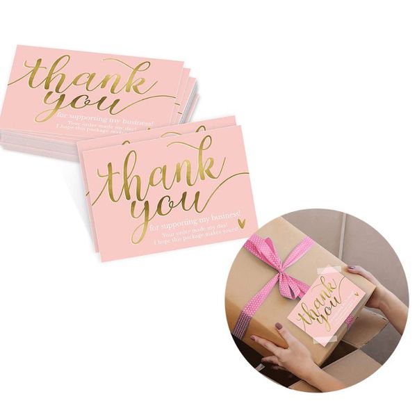 

greeting cards 20 50pcs pink thank you card for supporting my small business thanks customers appreciation cardstock sellers