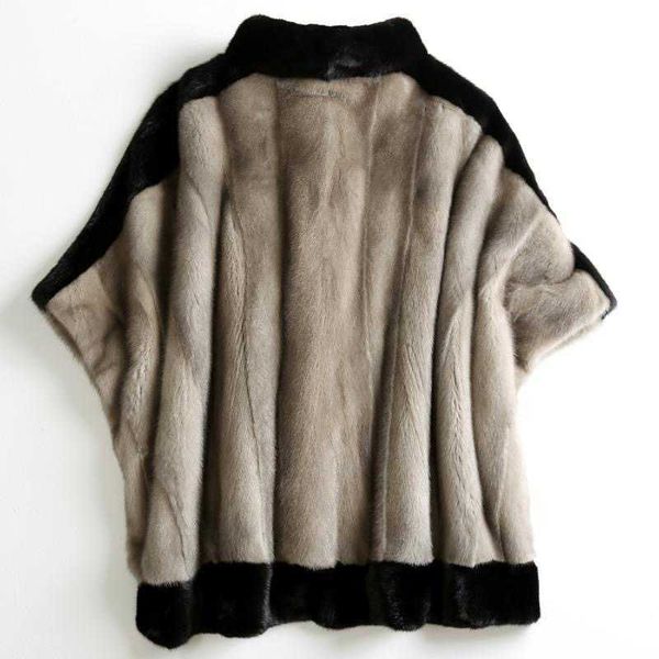 

women's fur & faux 2021 coat mink young fashion whole cape short, Black