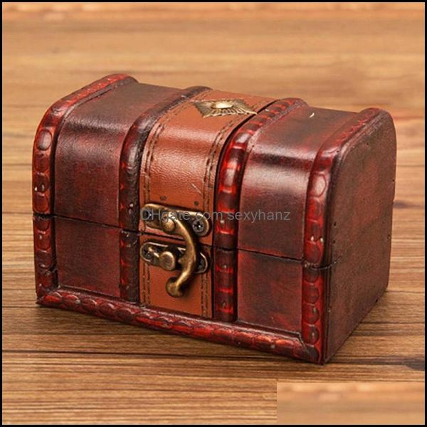

packaging & display jewelry pouches, bags small storage treasure rustic wooden box case vintage handmade chest drop delivery 2021 scjov, Pink;blue
