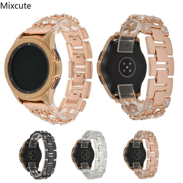 

watch bands samsung galaxy band 42mm stainless steel cowboy chain diamond strap s2 20mm bracelet wristband belt, Black;brown