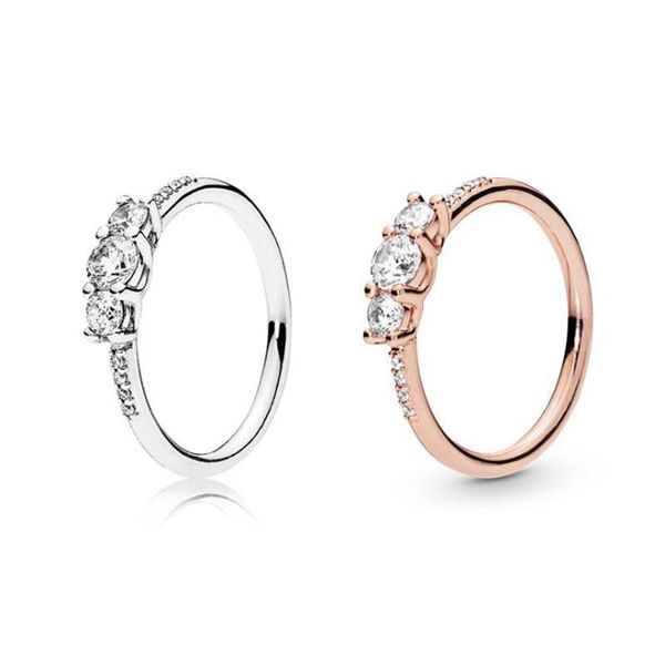 

100% 925 sterling silver pan ringv fairy tale light rose gold elegant ring for women wedding party gift fashion jewelry cluster rings, Golden;silver