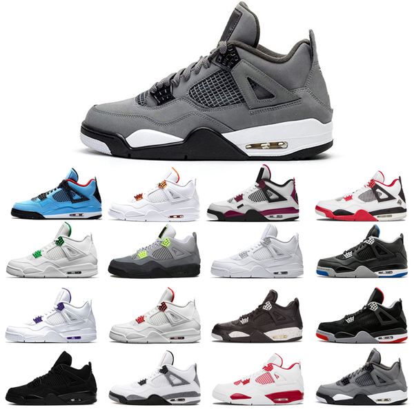 

man's basketball shoes 4s high cut black cat court purple university red neon bred alternate motorsport white cement cool grey pine gre