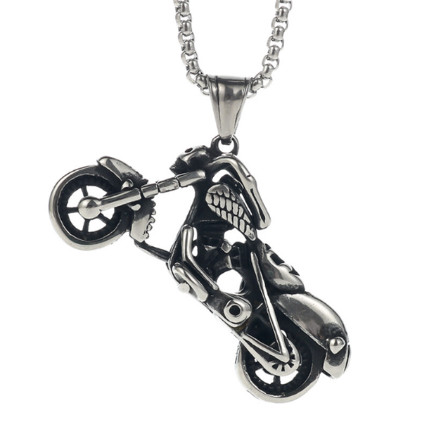 

pendant necklaces 100% stainless steel necklace titanium motorcycle skull locomotive fashion men's punk, Silver