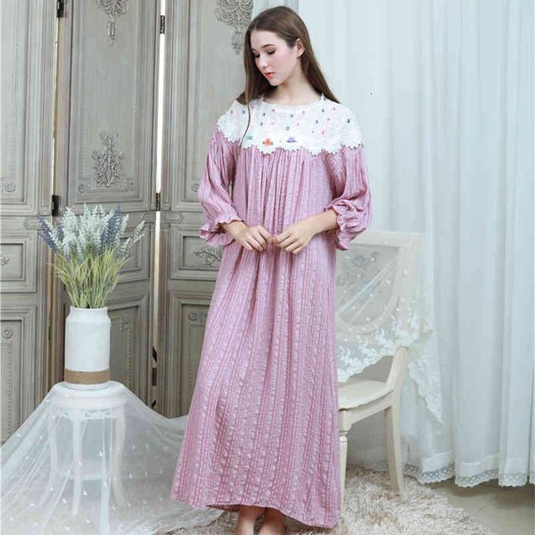 

women's sleepwear big size nightgown women vintage home sleep lounge night female full length nighties pregnant woman ujwj, Black;red