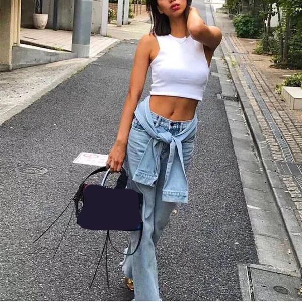 

women's jeans spring 2021 retro women wide leg denim pants blue high waist woman casual sashes boyfriend mom korean fashion