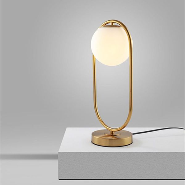 

table lamps creative nordic glass ball led desknight light gold home bedroom bedside decorative usb reading lamp simple