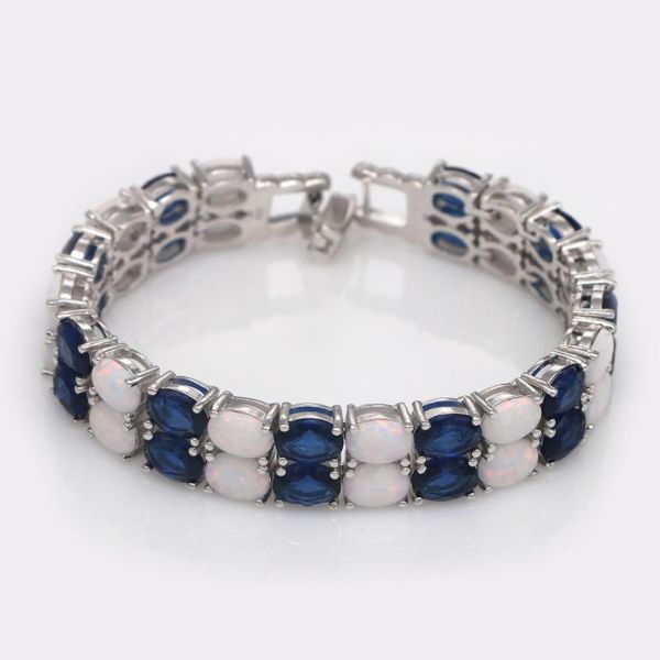 

charm bracelets sz0110 2021 design white opal and 3 zircons phased bracelet wholesale women fashion jewelry gifts, Golden;silver