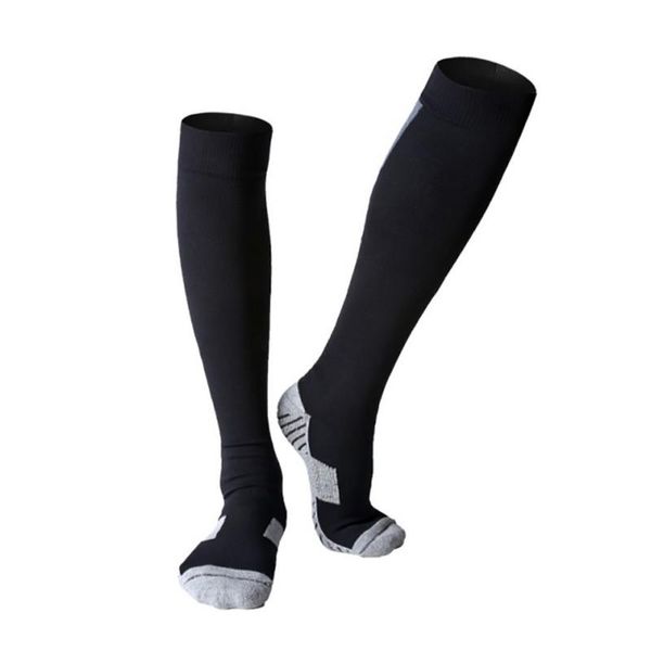 

women men compression socks sports running marathons circulation athletic edema varicose veins travel over knee stockings, Black