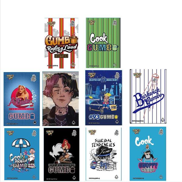 

3.5g runtz mylar bag joke's up #93 gumbo bushwock atlanta piragua gumbo package dry herb flower packaging bags