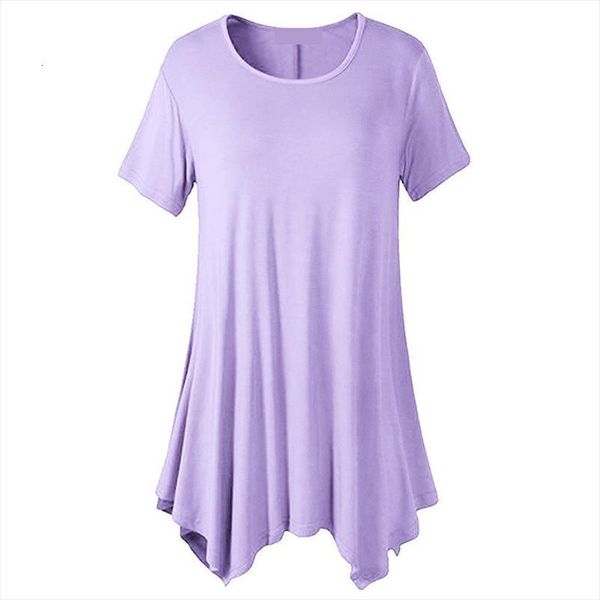 

20 colors s 3xl womens blouses cotton summer casual loose o neck short sleeve long shirts plus size m30330, White